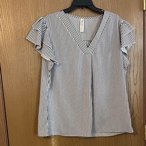 Black and White Striped Blouse